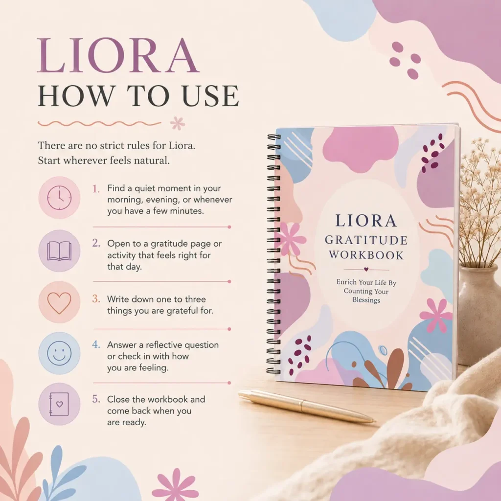 Liora daily gratitude workbook how to use