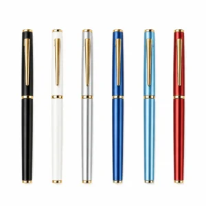 Lumi Writing Gel Pen available in six stylish color options with gold accents.