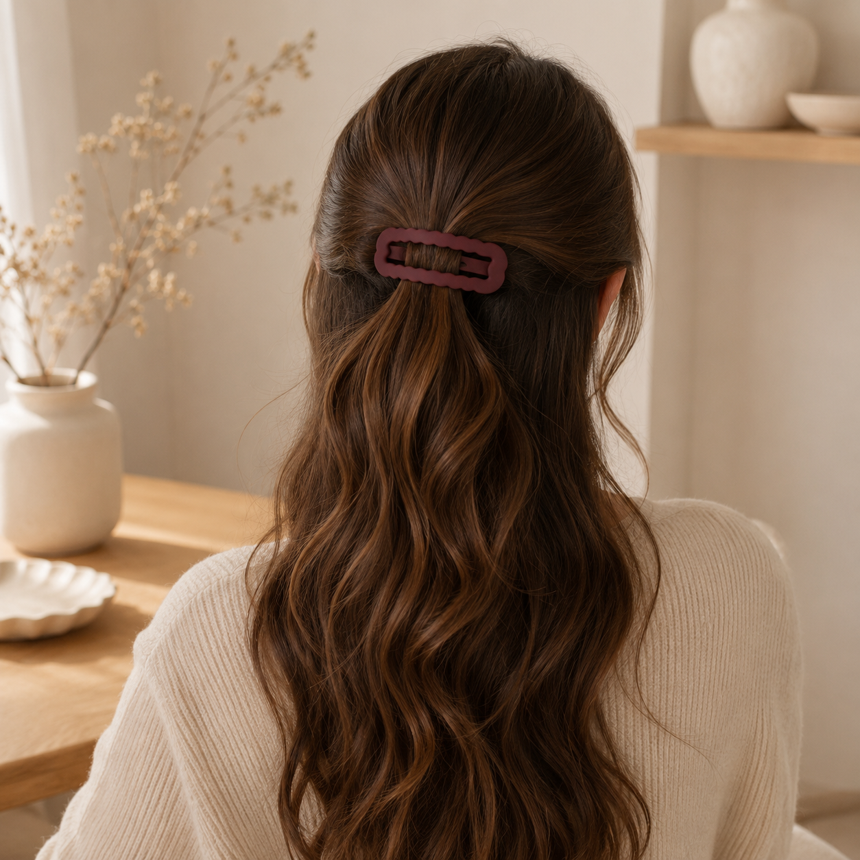 Matte Red Hair Clips Set - Image 5