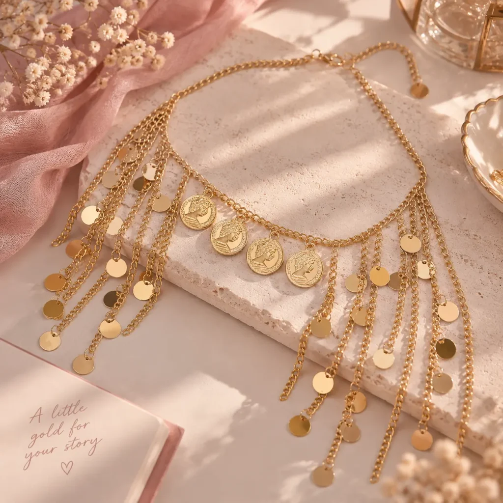 Solene Gold Coin Head Chain