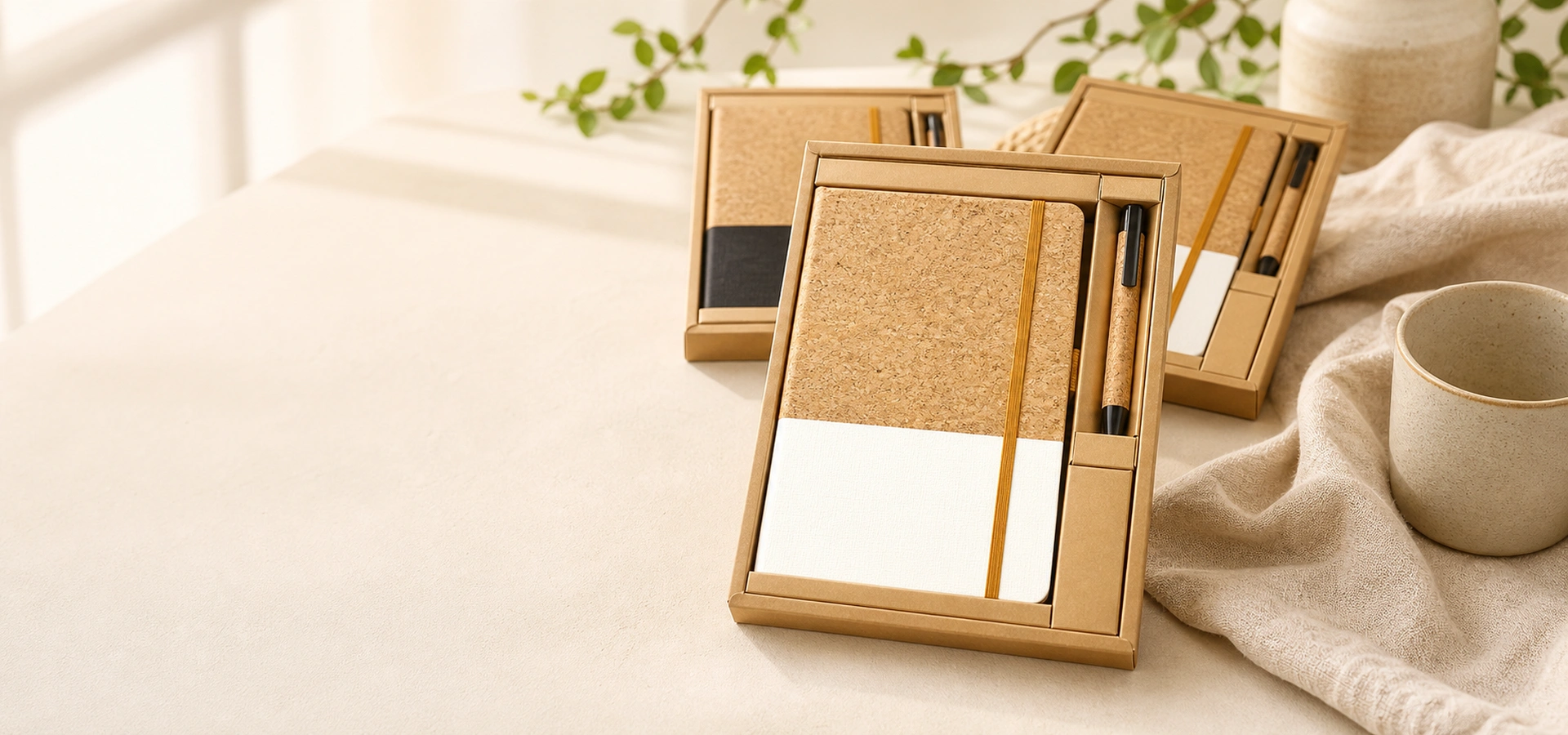 Arden A5 Cork-Style Notebook Gift Set with Pen - Image 8