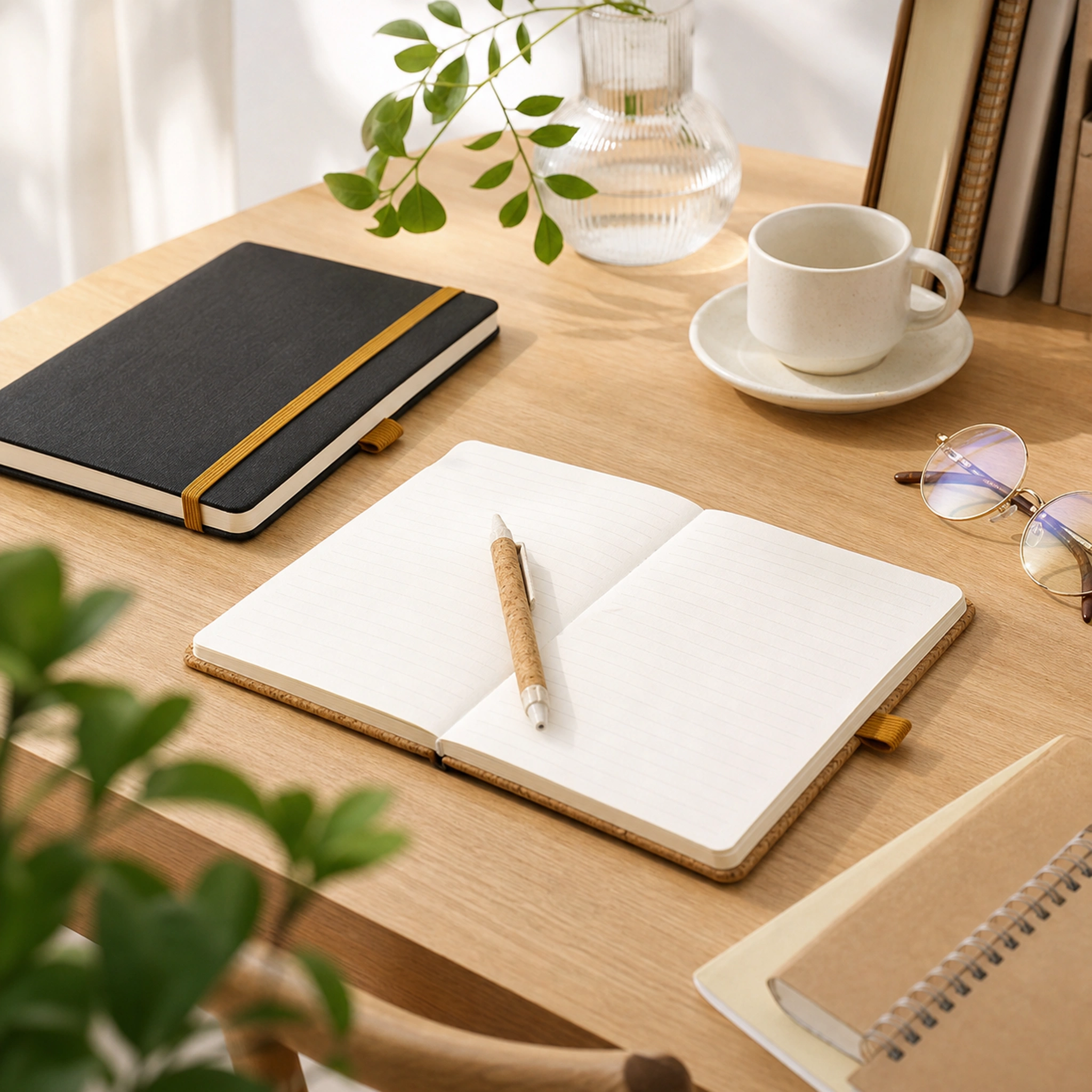 Arden A5 Cork-Style Notebook Gift Set with Pen - Image 5