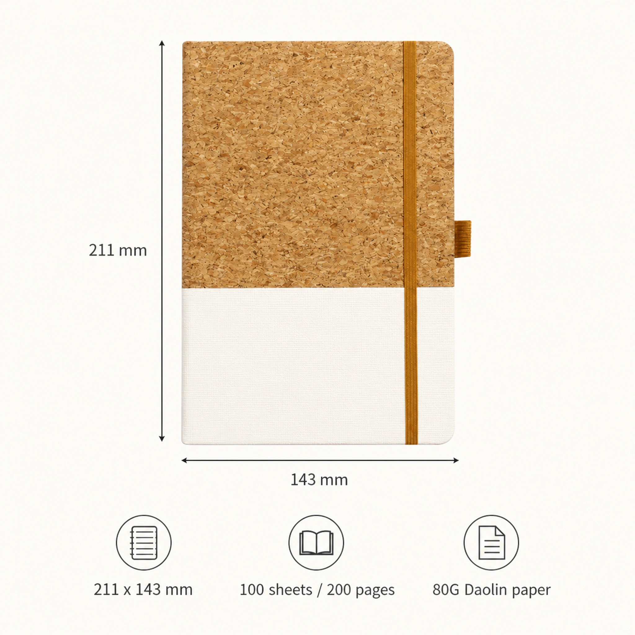 Arden A5 Cork-Style Notebook Gift Set with Pen - Image 7