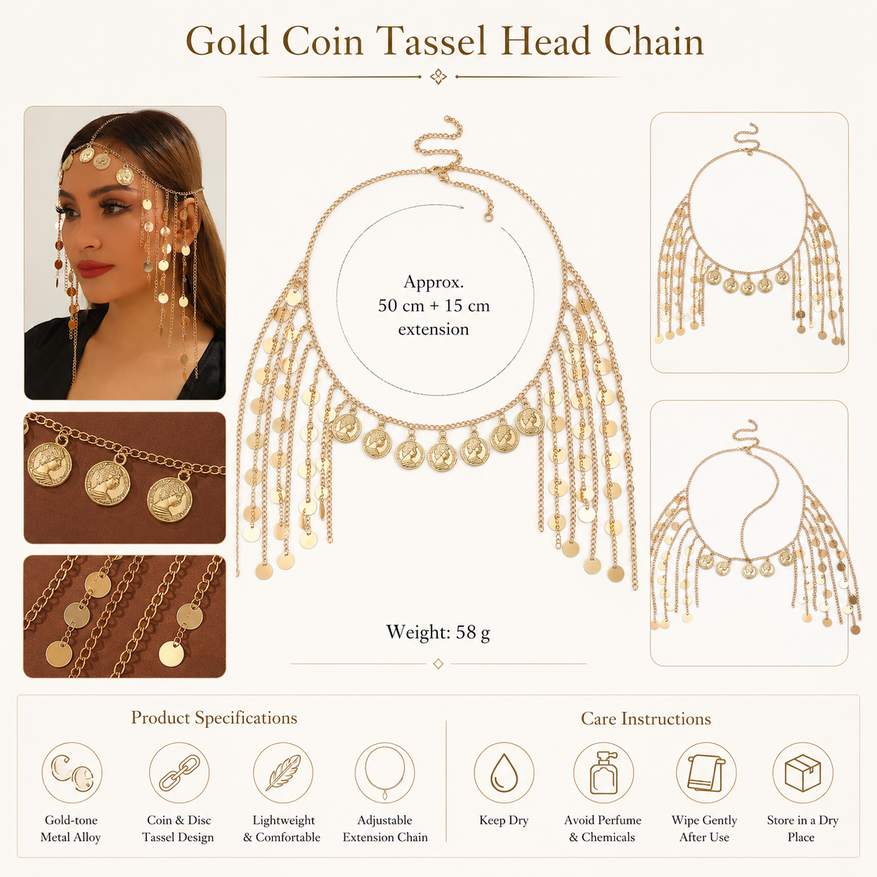 Solène Coin Head Chain - Image 6