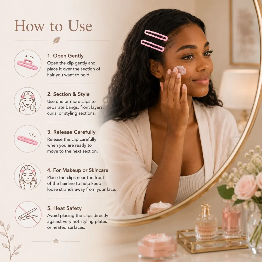 how to use mira wavy duckbill hair clips