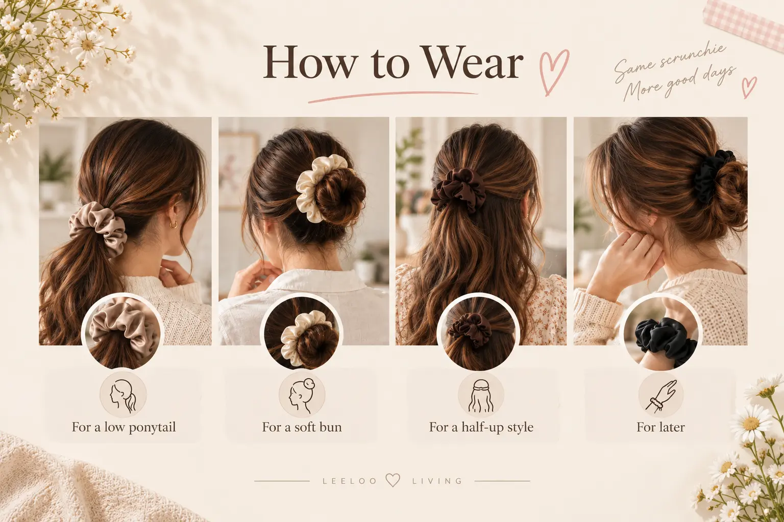 how to wear the lace scrunchie
