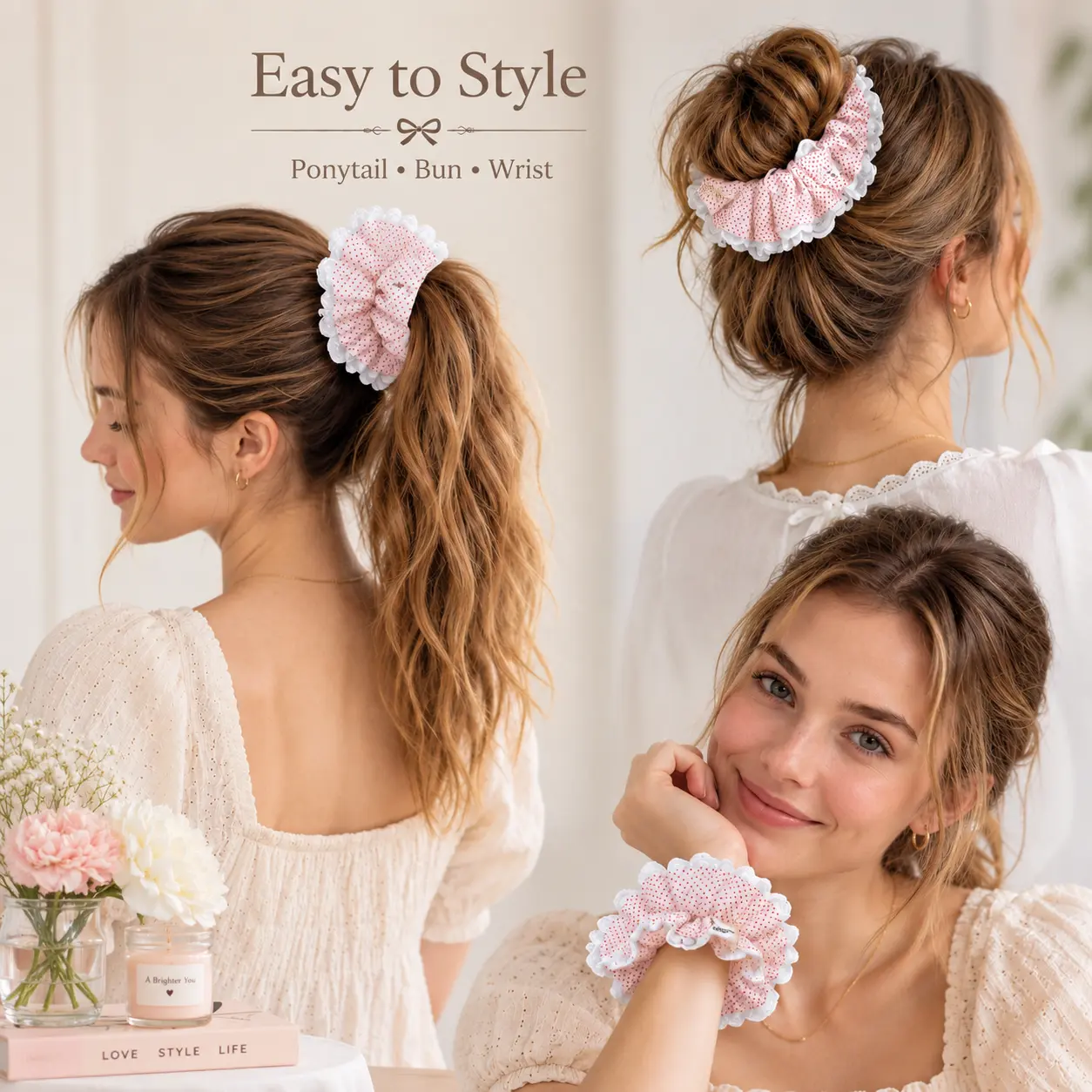 Amélie Cotton Lace Scrunchie - Image 4