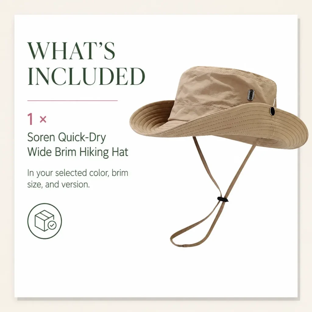 soren wide brim hat whats included