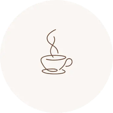 Steaming cup icon representing mindful living rituals and slow everyday moments.