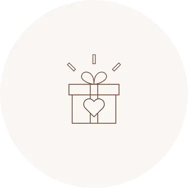 Gift box icon representing thoughtful gifting and intentional living ideas.